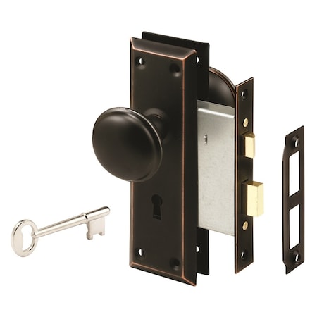 Defender Security Prime-Line Security Oil Rubbed Bronze Mortise Lockset 1-3/4 in. E 2495